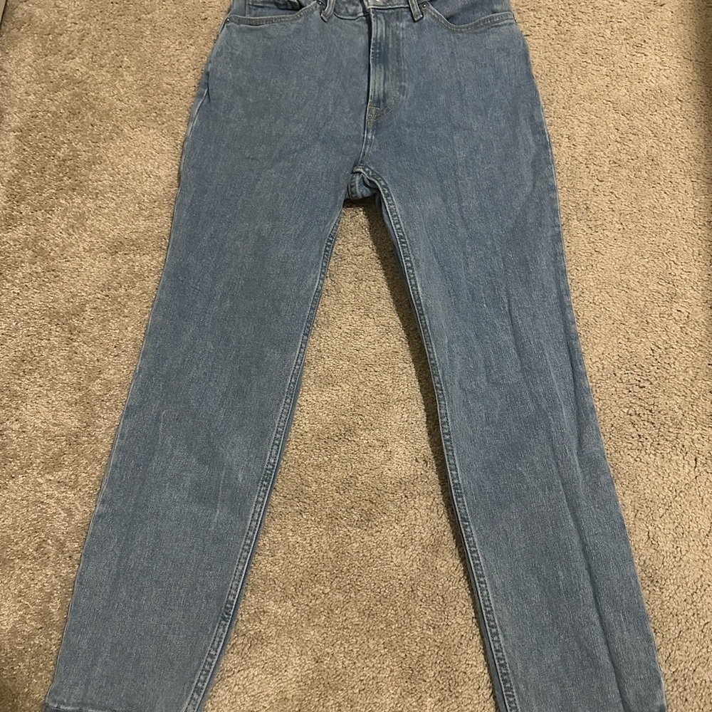High-Waisted Blue Denim Jeans